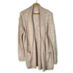 Nordstrom BP Light Pink Knit Open Front Cardigan Sweater L